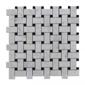 Carrara White Basketweave Mosaic