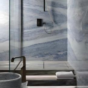 Blue marble bathroom